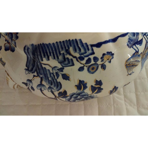 Gorgeous SOUP TUREEN Copeland & Garret Late Spode Blue w gilt bowl & under plate - Picture 11 of 12